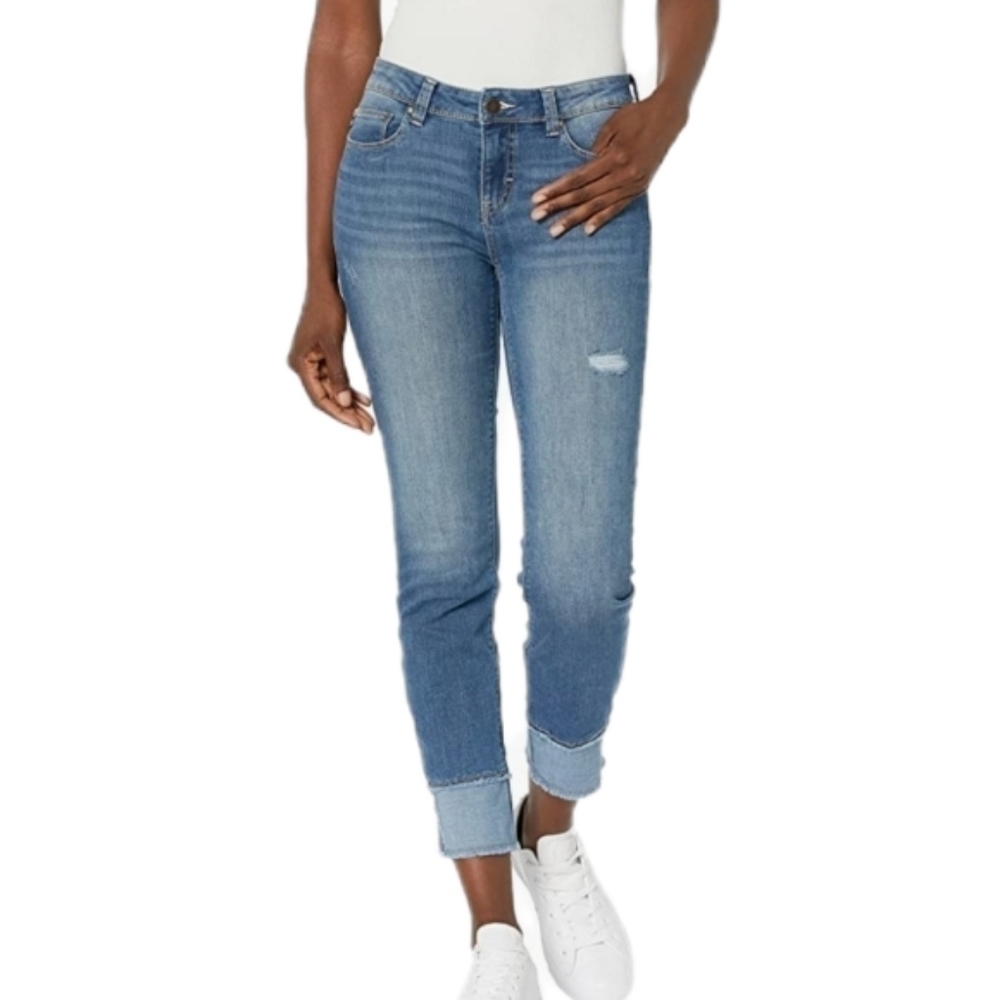 JORDACHE LEGACY Emily Skinny distressed jeans cuffed ankle